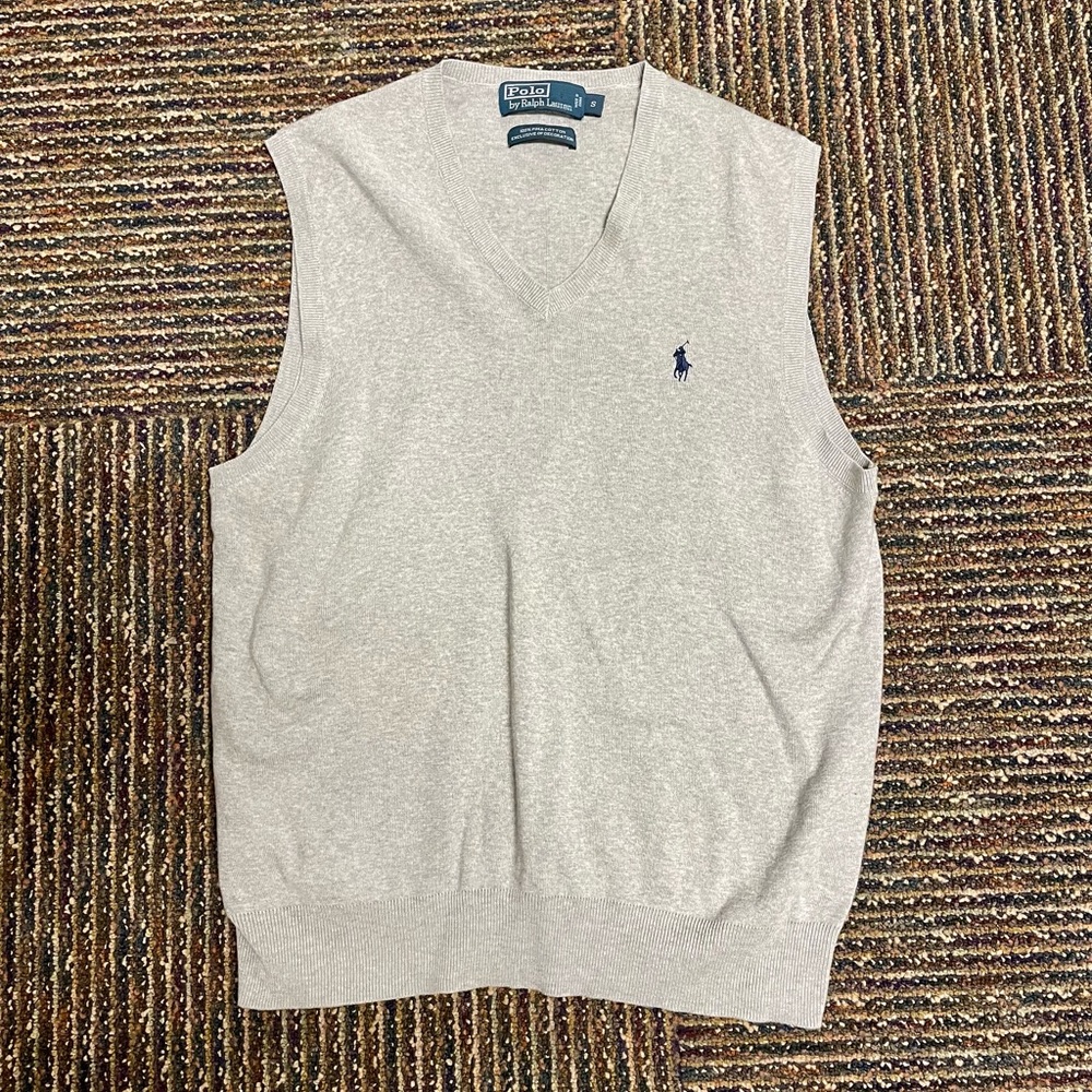 Polo by Ralph Lauren Gray Pima Cotton Sweater Vest